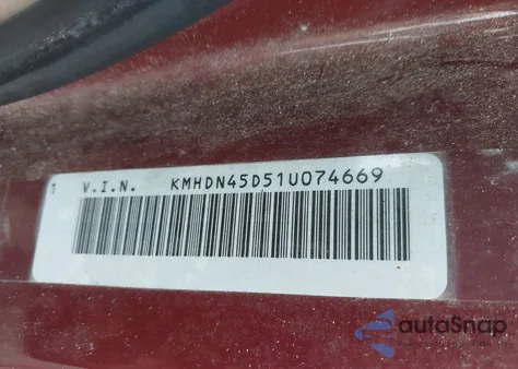 2001 Hyundai Elantra Gls из США, поврежденный, VIN KMHDN45D51U074669